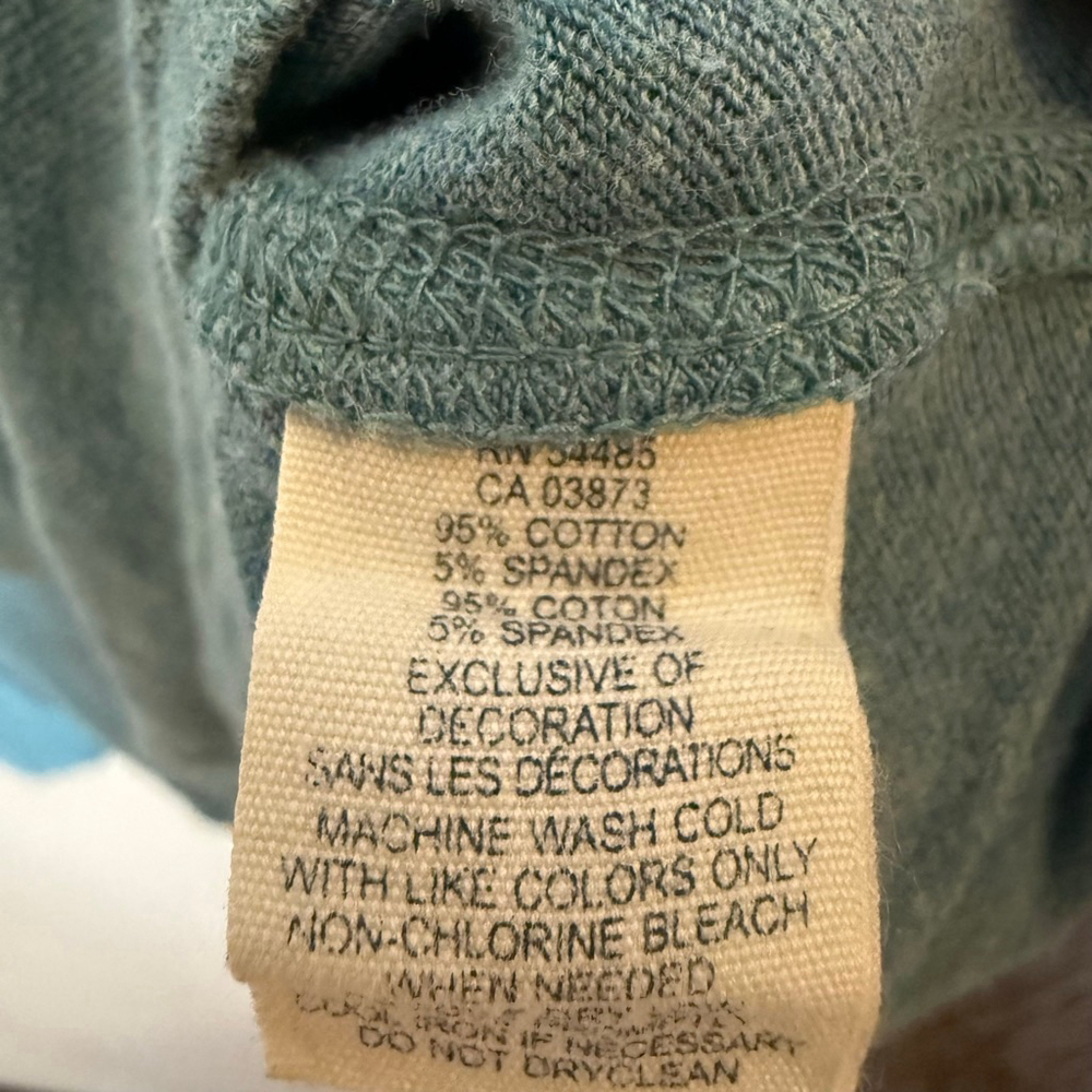 Y2K 2000s Teal Henley Long Sleeve Top Large Vintage American Eagle - Picture 8 of 8